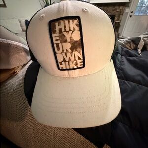 Columbia White and Black Trucker Hat with Camo Patch